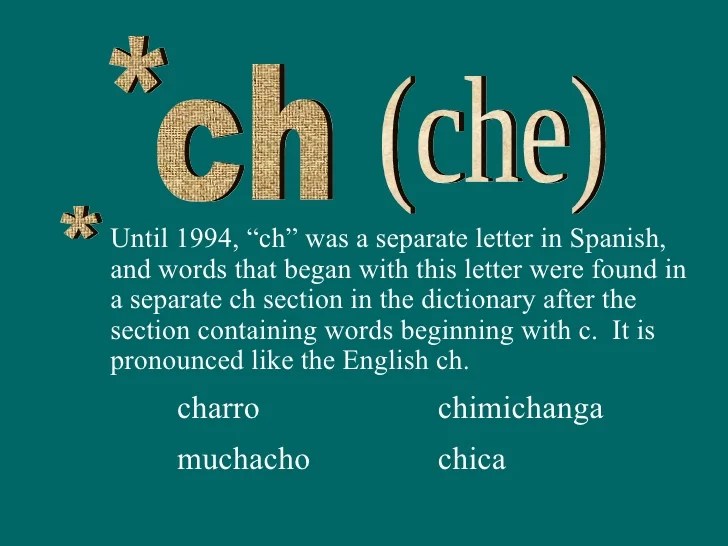 Words in spanish with ch