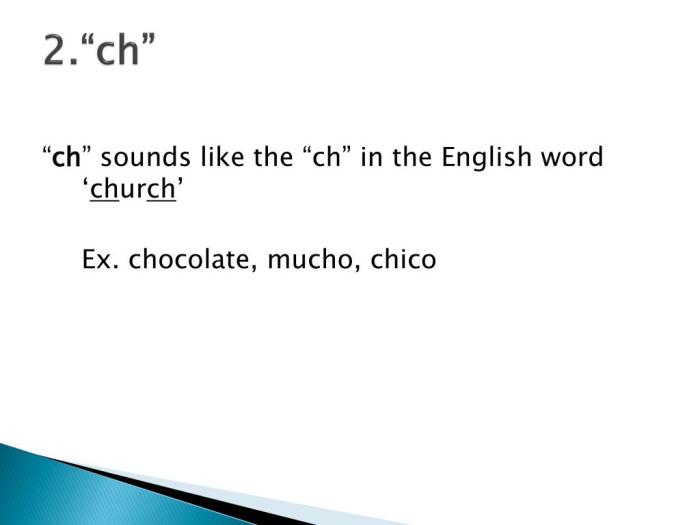 Words in spanish with ch