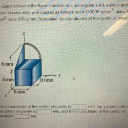 The masses and coordinates of four particles are as follows